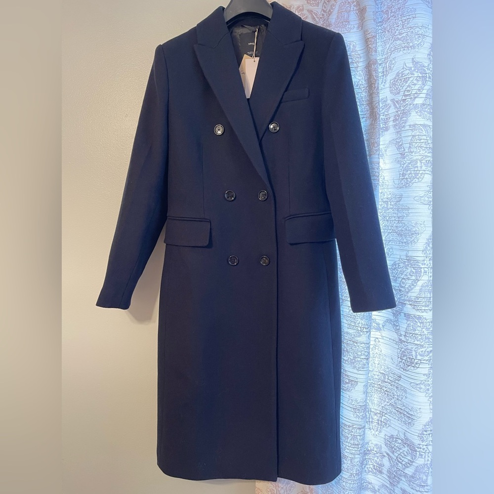 Mango Navy Double Breasted coat